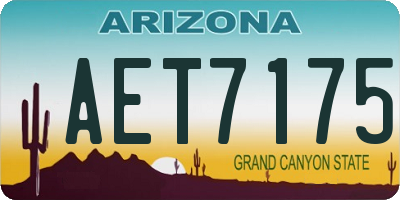 AZ license plate AET7175