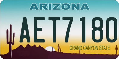 AZ license plate AET7180