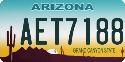 AZ license plate AET7188