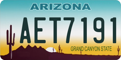 AZ license plate AET7191