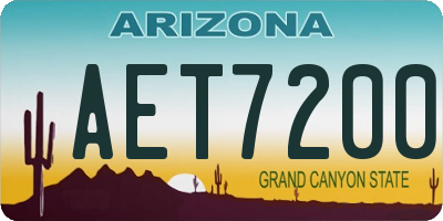 AZ license plate AET7200