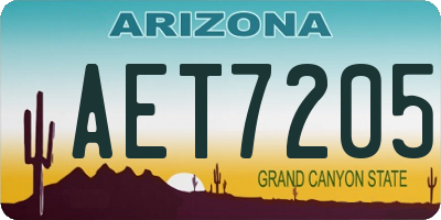 AZ license plate AET7205