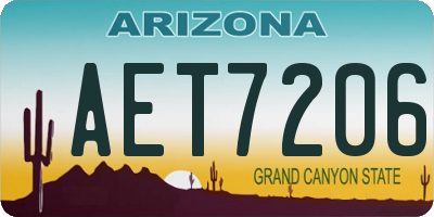 AZ license plate AET7206