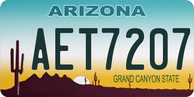 AZ license plate AET7207