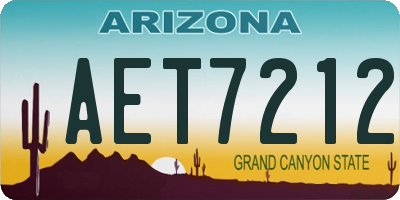 AZ license plate AET7212