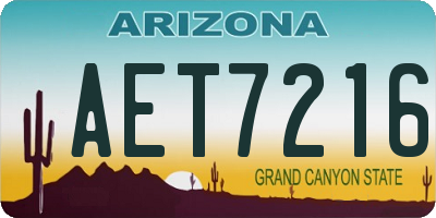 AZ license plate AET7216