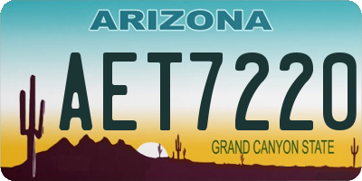 AZ license plate AET7220