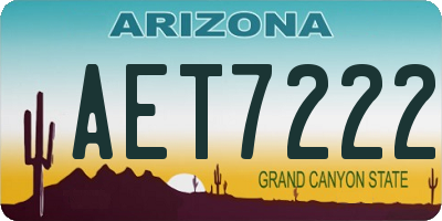 AZ license plate AET7222