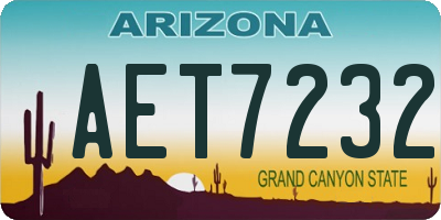 AZ license plate AET7232