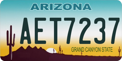 AZ license plate AET7237