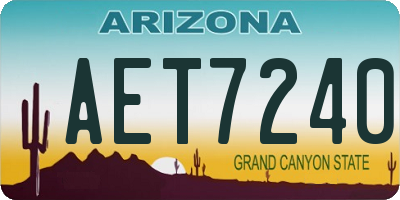 AZ license plate AET7240