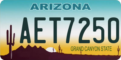 AZ license plate AET7250