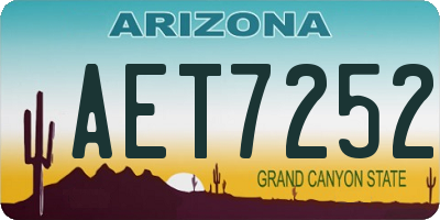 AZ license plate AET7252