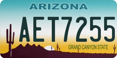 AZ license plate AET7255