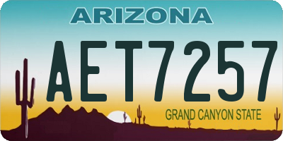 AZ license plate AET7257