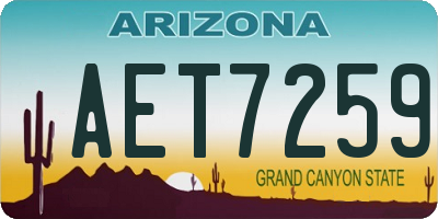 AZ license plate AET7259