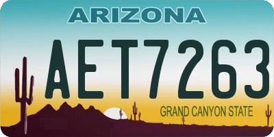 AZ license plate AET7263