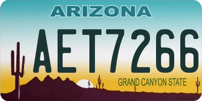 AZ license plate AET7266