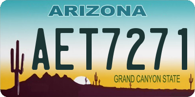 AZ license plate AET7271