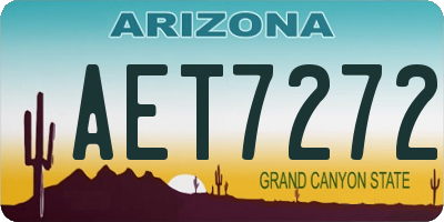 AZ license plate AET7272