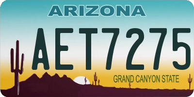 AZ license plate AET7275