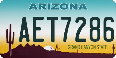 AZ license plate AET7286