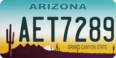 AZ license plate AET7289