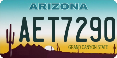 AZ license plate AET7290