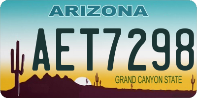 AZ license plate AET7298