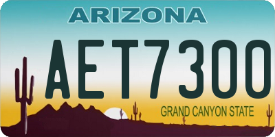 AZ license plate AET7300
