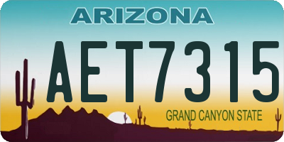 AZ license plate AET7315