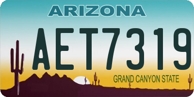 AZ license plate AET7319