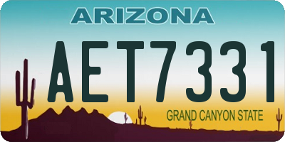 AZ license plate AET7331