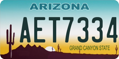 AZ license plate AET7334