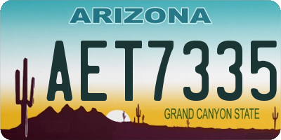 AZ license plate AET7335