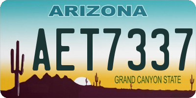 AZ license plate AET7337