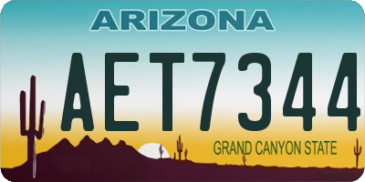 AZ license plate AET7344