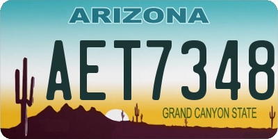 AZ license plate AET7348