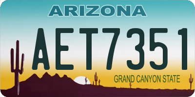 AZ license plate AET7351