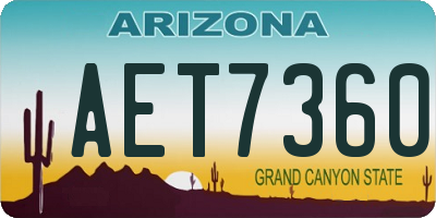AZ license plate AET7360