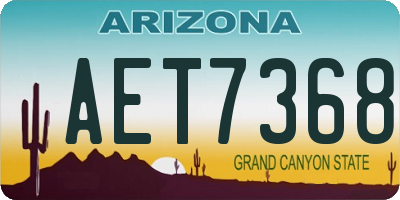 AZ license plate AET7368