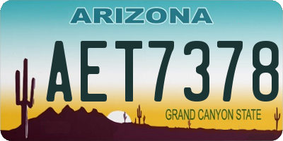 AZ license plate AET7378