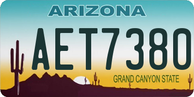 AZ license plate AET7380