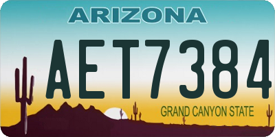 AZ license plate AET7384