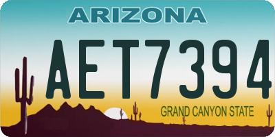 AZ license plate AET7394