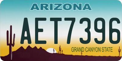AZ license plate AET7396