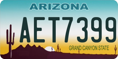 AZ license plate AET7399