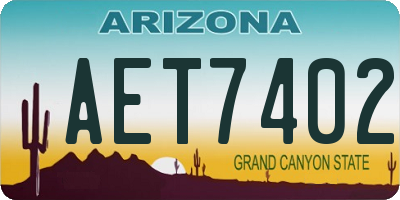 AZ license plate AET7402