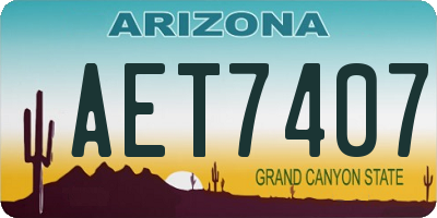 AZ license plate AET7407
