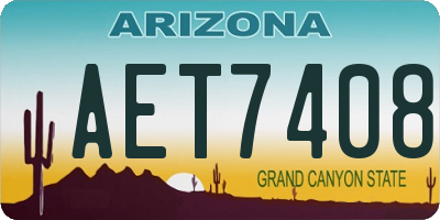 AZ license plate AET7408